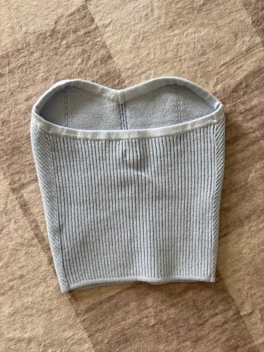 Light Blue Ribbed Tube Top - Picture 2 of 2